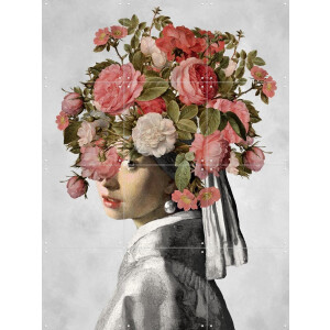 IXXI Meisje met de Parel - The Jacob van Hulsdonck Edition, Marja van den Hurk - 60 x 80 cm - Gratis ophangtool - Grote wanddecoratie en posters -