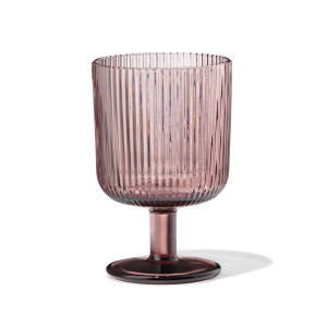 HEMA HEMA Wijnglas 250ml Bergen Glas Streep Reliëf Bordeauxrood (bordeauxrood)