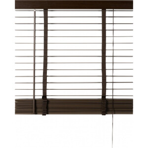 Houten Jaloezie Bruin - 80x180 cm (BxH) - Raamdecoratie - Lamelbreedte 50 mm - inc. Bedieningskoord en Draaistang - Eenvoudig op maat maken en monteren