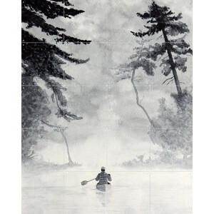 IXXI Towards the adventure, Natalie Bruns - 80 x 100 cm - Gratis ophangtool - Grote wanddecoratie en posters - Aquarel, Slaapkamer, Mancave