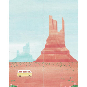 IXXI Road Trip, Henry Rivers - 80 x 100 cm - Gratis ophangtool - Grote wanddecoratie en posters - Speels, Vintage, Illustraties, Woonkamer, Mancave