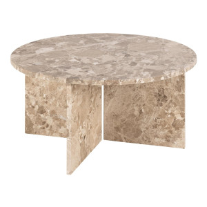 Bendt Ronde Salontafel 'Shaunika' Marmer, 90cm, kleur Beige