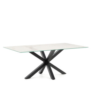 Kave Home Eettafel 'Argo' Keramiek, 200 x 100cm, kleur Wit