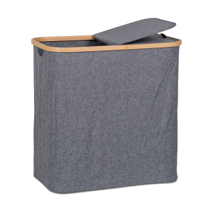 Wendy stoffen wasmand donkergrijs - 54 x 33 cm