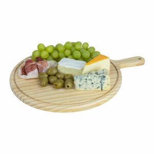 Krumble Serveerplank rond met handvat - Hout - Diameter 30 cm