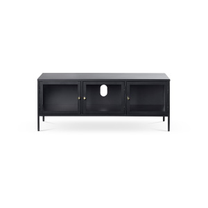 Carrie metalen tv meubel zwart - 132 x 40 cm