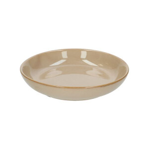 Bord diep reactief glazuur, steengoed, zand,Ø 22 cm