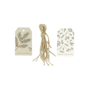 Cadeaulabels, kerstgroen, papier, 10 stuks