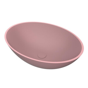 Arcqua Prince Waskom Opbouw - 49x34cm - ovaal - cast marble - mat roze WAS406341
