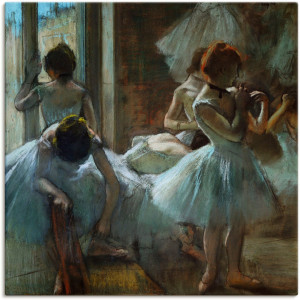 Artland Artprint op linnen Blauwe danseressen in de pauze