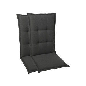GO-DE Textil Tuinkussen (Stoelkussens voor stoelen met een normale rugleuning, Antraciet)