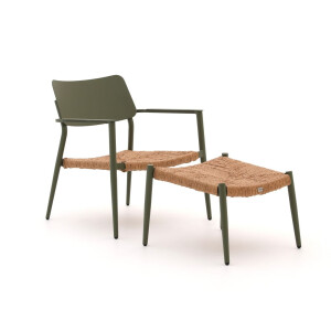 Bellagio Cino lounge tuinstoel met voetenbank stapelbaar - Laagste prijsgarantie!