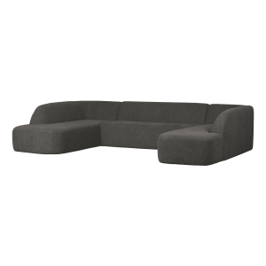 BePureHome Lounge U-Bank 'Sloping' Chenille, kleur Antraciet