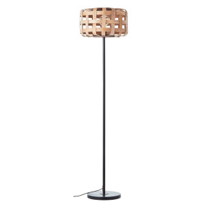 Brilliant Leuchten Staande lamp Woodline 139 x 36 cm, e27, metaal/bamboe, natuur/zwart (1 stuk)