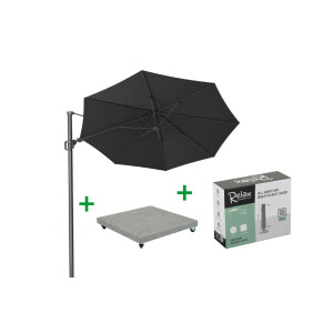 Combideal Platinum Zweefparasol Challenger Premium T2 Faded Black Ø350 cm