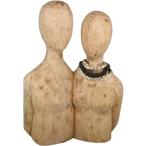 Casablanca by Gilde Decoratief figuur Sculptuur pair, naturel Decoratief object, van hout, hoogte 37 cm, woonkamer (1 stuk)