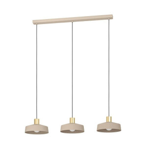 EGLO Hanglamp VALDIOLA Plafondlamp, metaal in zandkleur en geborsteld messing, E27 fitting (1 stuk)