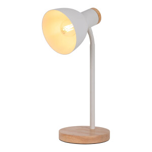 näve Bureaulamp Marie Voet en kap deels van hout, kap flexibel beweegbaar, E14 (1 stuk)