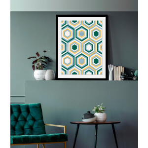 queence Wanddecoratie Rüdiger HD premium posterdruk incl. houten lijst (1 stuk)