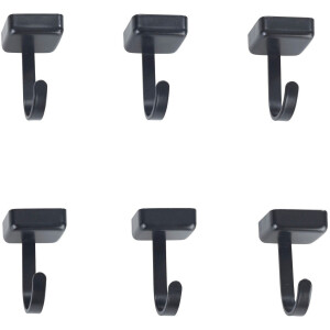 WENKO Wandhaak Model Jet magnetische haken voor de keuken, zonder boren, industriële stijl (6 stuks)