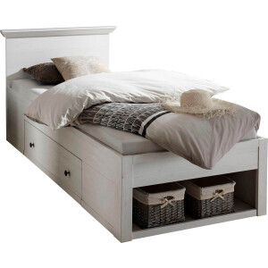 Home affaire Bed California tweepersoonsbed in landelijke stijl, opbergbed met lades Bedframe in 3 breedtes beschikbaar, ligoppervlak 90/140/180 x 200 cm
