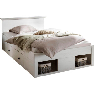 Home affaire Bed California tweepersoonsbed in landelijke stijl, opbergbed met lades Bedframe in 3 breedtes beschikbaar, ligoppervlak 90/140/180 x 200 cm