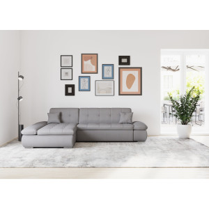 DOMO collection Hoekbank Moric, L-vorm, XXL-bank - Breedte 300cm keuze met bedfunctie en armleuningverstelling, donkergroen