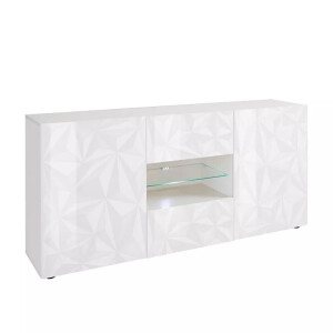 Dressoir Prisma 181 cm breed in hoogglans wit