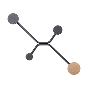 Hook coat rack straight walls - wandkapstok black