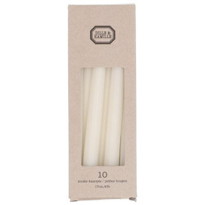 Kaarsjes smal, wit, 17 cm, 10 stuks
