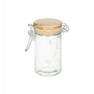 Beugelpotje met houten dop, glas,Ø 4,5 cm