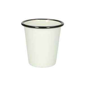Beker, emaille, zwart/wit,Ø 9 cm
