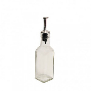 Olie- of azijnflesje, glas, vierkant, 175 ml