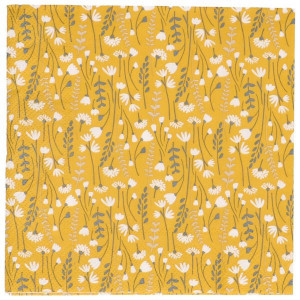 Servetten, papier, geel met veldbloemen, 33 x 33 cm