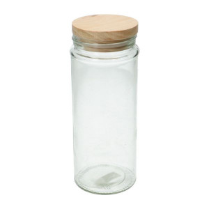 Pot met houten deksel, glas, 800 ml