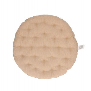 Stoelkussen rond, bio-katoen, zand