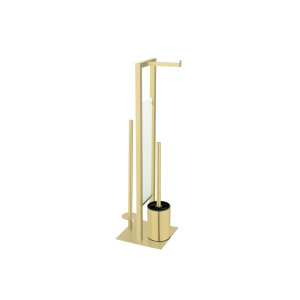 Wenko Toiletrolhouder met toiletborstel Rivalta Gold