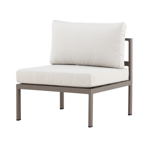 Glen aluminium modulair tuin bankelement taupe met beige zitkussens - 74 x 65 cm