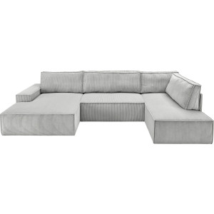 Home affaire Zithoek SHERWOOD XXL 329 cm, U-model, bedbank, Slaapfunctie met bedkist (194x139 cm), cord, vintage, fluweel