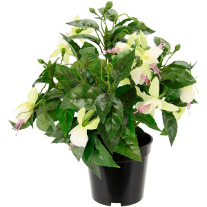 I.GE.A. Kunstbloem Fuchsia’s In pot kamerplant decoratie dubbele bloemblaadjes potplant hybride hortensia