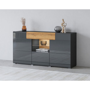 INOSIGN Dressoir Toledo, breedte 159 cm, moderne sidetable met decoratief freeswerk, greeploos