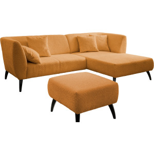 INOSIGN Hoekbank Colori L-vorm Houtkleur voetkeuze, inclusief 4x sierkussens