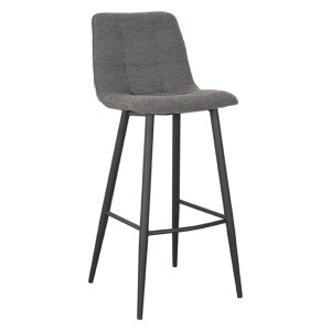 LABEL51 Barkruk 'Jelt' Bouclé, kleur Grijs (zithoogte 78cm)