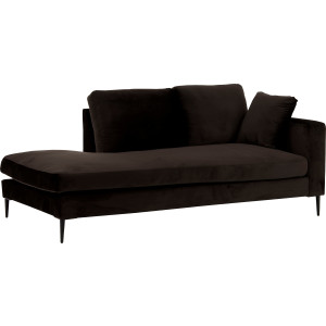 Leonique Récamier Cozy chaise longue, afmetingen B/D/H: 195/97/80 cm met los kussen en metalen poten, armleuning naar keuze links of rechts