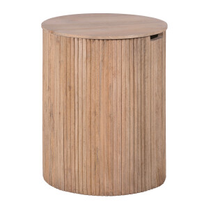Lewis & Loft Bijzettafel Lonne - FSC® mangohout - Met opbergruimte - ⌀40 cm - Naturel