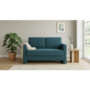 BRUNO slaapbank 120 cm in Petrol / turquoise | stabiel massief hout & boxspringcomfort
