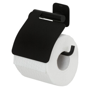 Tiger Colar Toiletrolhouder - met klep - zelfklevend - zwart 1314130746