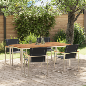 vidaXL Tuin eettafelset 5 pcs Bruin Massief Acaciahout