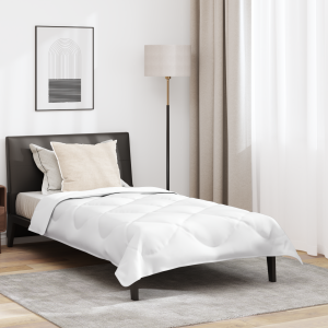 vidaXL Dekbed met kussen 2 pcs Wit Microvezel