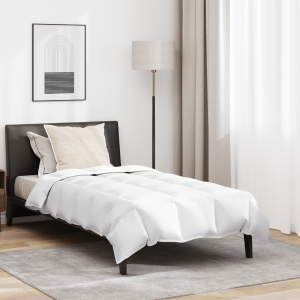 vidaXL Zomer Dekbed met kussen 2 pcs Wit Donsveertjes